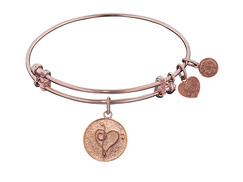 Angelica Collection Non-antique Pink Stipple Finish Brass music Expandable Bangle