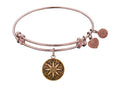 Angelica Collection Antique Pink Smooth Finish Brass compass Expandable Bangle