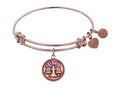 Angelica Collection Antique Pink Smooth Finish Brass libra-september Expandable Bangle