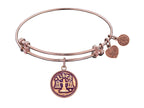 Angelica Collection Antique Pink Smooth Finish Brass libra-september Expandable Bangle