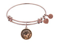 Angelica Collection Antique Pink Smooth Finish Brass capricorn- -december Expandable Bangle