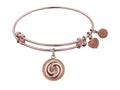 Angelica Collection Non-antique Pink Stipple Finish Brass yin And Yang Expandable Bangle