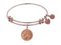 Angelica Collection Non-antique Pink Stipple Finish Brass triquetra Expandable Bangle