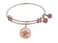 Angelica Collection Non-antique Pink Stipple Finish Brass chinese Love Expandable Bangle