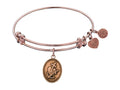 Angelica Collection Antique Pink Smooth Finish Brass faith, Hope, Charity Expandable Bangle