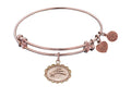 Angelica Collection Non-antique Pink Stipple Finish Brass shooting Star Expandable Bangle