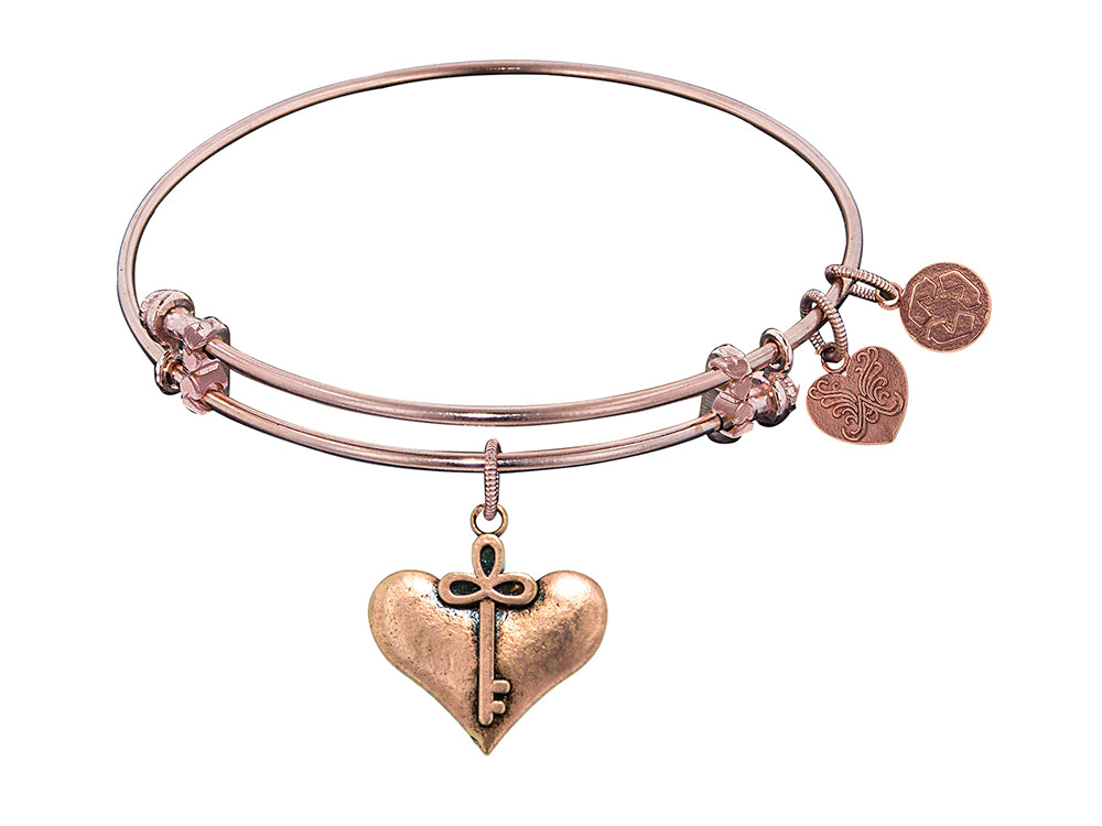 Angelica Collection Antique Pink Smooth Finish Brass cherish Expandable Bangle