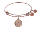 Angelica Collection Non-antique Rose Stipple Finish Brass unconditional Love Shema-or Expandable Bangle