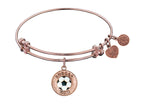 Angelica Collection Non-antique Pink Stipple Finish Brass With Enamel soccer Mom Expandable Bangle
