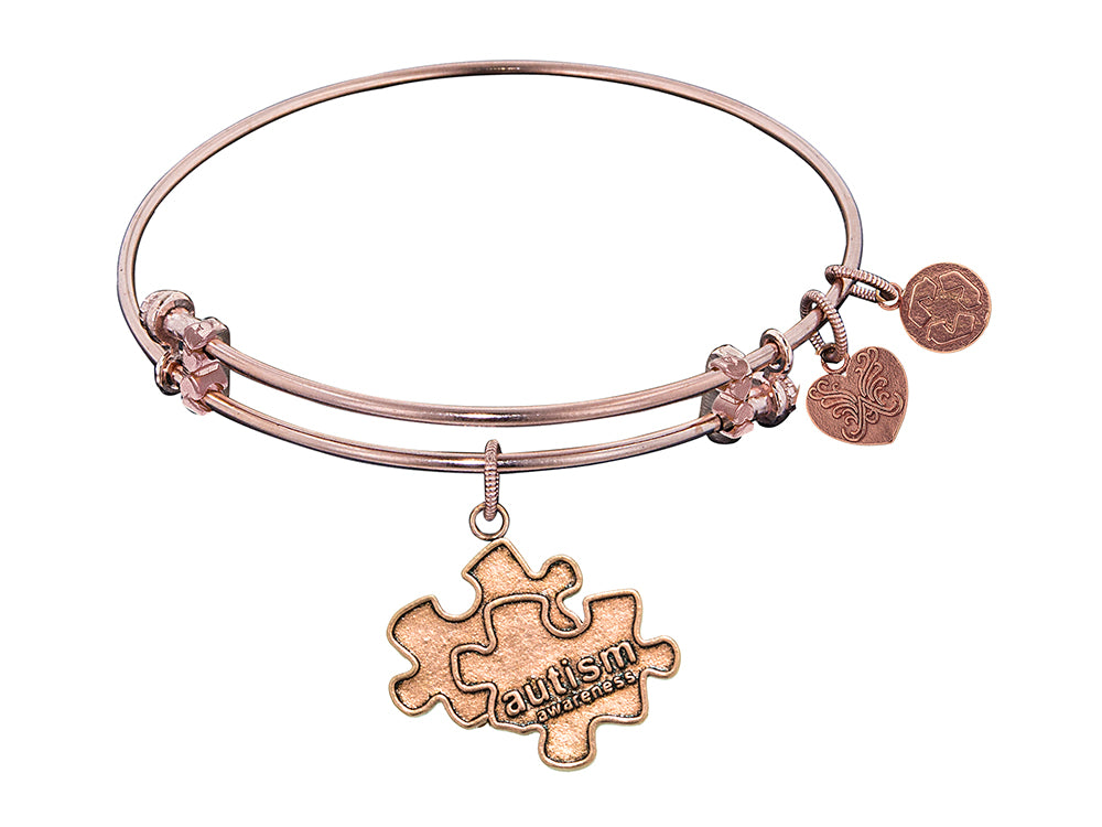 Angelica Collection Antique Rose Smooth Finish Brass Generation Rescue autism Expandable Bangle