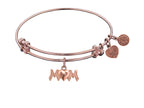 Angelica Collection Non-antique Rose Stipple Finish Brass m-heart-m Expandable Bangle