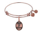 Angelica Collection Brass with Pink Finish Always Faithful U.S. Marine Corps Oval Expandable Bangle