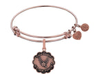 Angelica Collection Brass with Pink Finish Proud Daughter U.S. Air Force Expandable Bangle