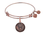 Angelica Collection Brass with Pink Finish Proud Mom U.S. Air Force Round Expandable Bangle