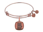 Angelica Collection Brass with Pink Finish U.S. Army Wife Expandable Bangle