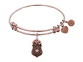 Brass Pink Finish Police Charm On Pink Angelica Collection Bangle