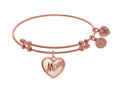 Brass With Pink Finish Charm On Pink Angelica Collection Bang Le With Created Mop Mother