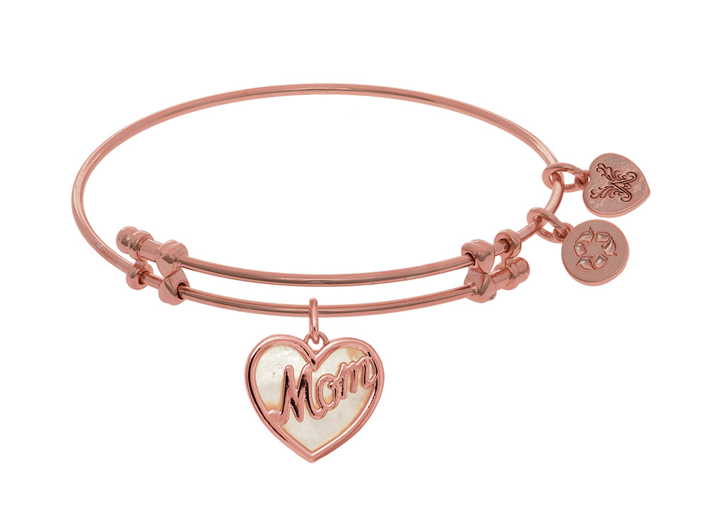 Brass With Pink Finish Charm On Pink Angelica Collection Bang Le With Created Mop Mother