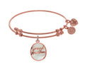 Brass With Pink Oval Grand Mother Charm With Created Mop On Pink Angelica Collection Bangle