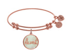 Brass With Round Aunt With Created Mop On Pink Angelica Collection Bangle