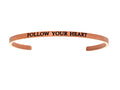 Intuitions Stainless Steel Pink Finish follow Your Heart Cuff Bangle