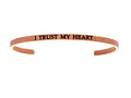 Intuitions Stainless Steel Pink Finish i Trust My Heart Cuff Bangle