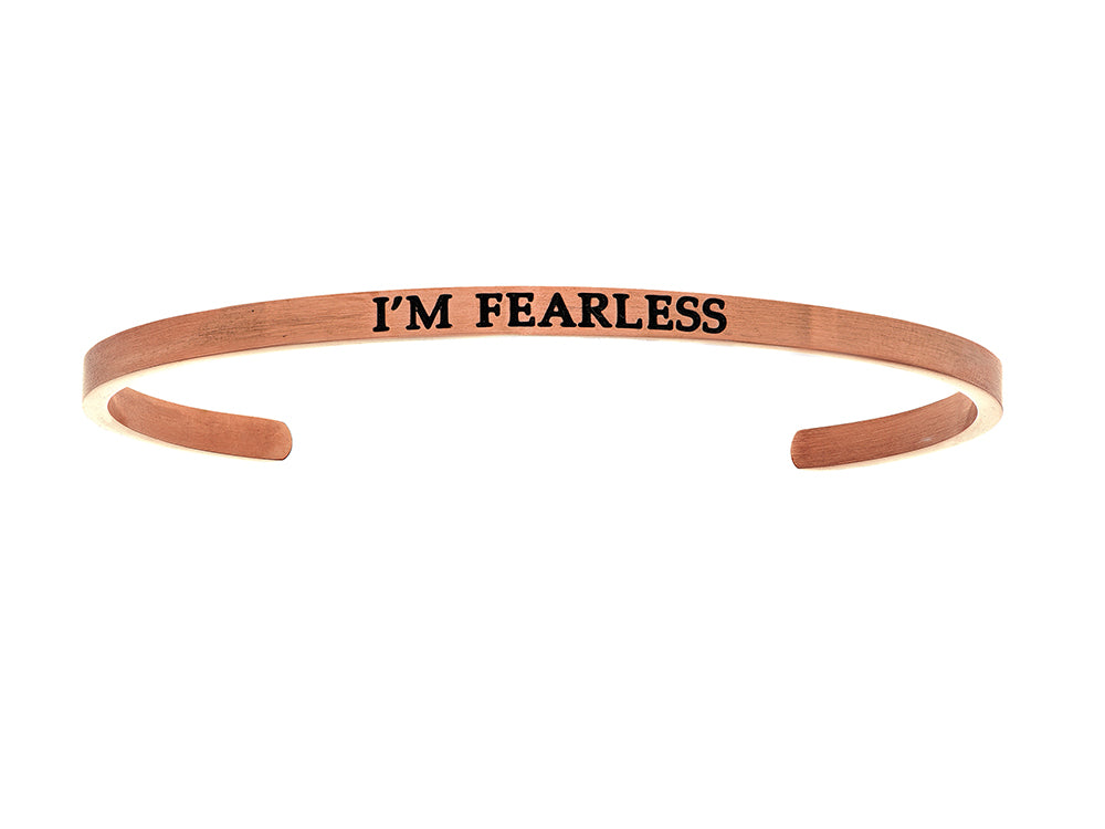 Intuitions Stainless Steel Pink Finish i’m Fearless Cuff Bangle
