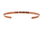 Intuitions Stainless Steel Pink Finish i’m Fearless Cuff Bangle