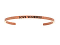 Intuitions Stainless Steel Pink Finish love Yourself Cuff Bangle