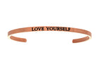 Intuitions Stainless Steel Pink Finish love Yourself Cuff Bangle