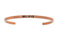 Intuitions Stainless Steel Pink Finish believe Cuff Bangle