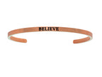 Intuitions Stainless Steel Pink Finish believe Cuff Bangle