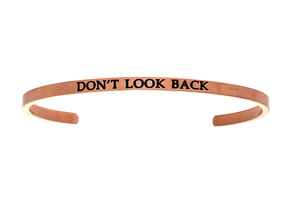 Intuitions Stainless Steel Pink Finish don’t Look Back Cuff Bangle