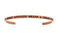 Intuitions Stainless Steel Pink Finish a Great Attitude Means A Great Day Cuff Bangle