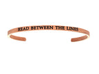 Intuitions Stainless Steel Pink Finish read Between The Lines Cuff Bangle