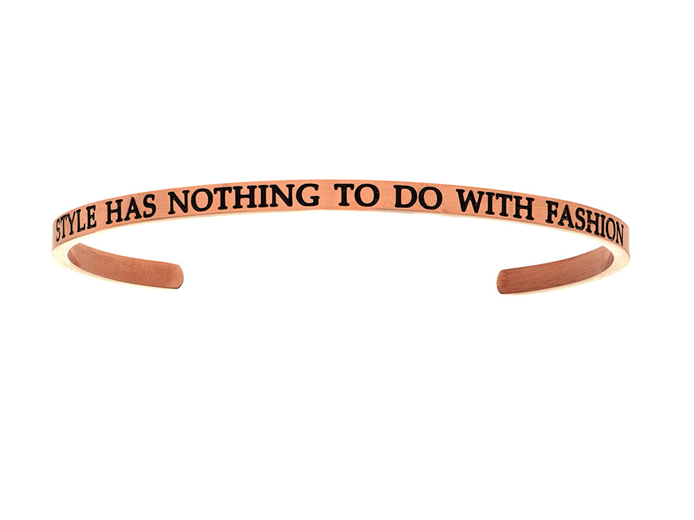 Intuitions Stainless Steel Pink Finish style Has Nothing To Do Fashion Cuff Bangle
