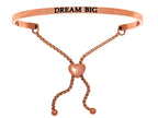Intuitions Stainless Steel Pink Finish dream Big Adjustable Friendship Bracelet
