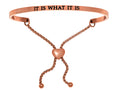 Intuitions Stainless Steel Pink Finish it Is What It Is Adjustable Friendship Bracelet