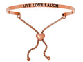 Intuitions Stainless Steel Pink Finish live Love Laugh Adjustable Friendship Bracelet