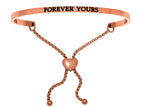Intuitions Stainless Steel Pink Finish forever Yours Adjustable Friendship Bracelet