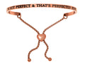 Intuitions Stainless Steel Pink I’m Not Perfect and That’s Perfectly Fine Adjustable Friendship Bracelet