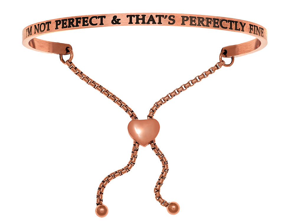 Intuitions Stainless Steel Pink I’m Not Perfect and That’s Perfectly Fine Adjustable Friendship Bracelet