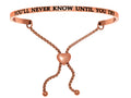 Intuitions Stainless Steel Pink Finish you’ll Never Know Until You Try Adjustable Friendship Bracelet