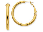FJC Finejewelers 14k Yellow Gold 3x25mm Polished Round Hoop Earrings