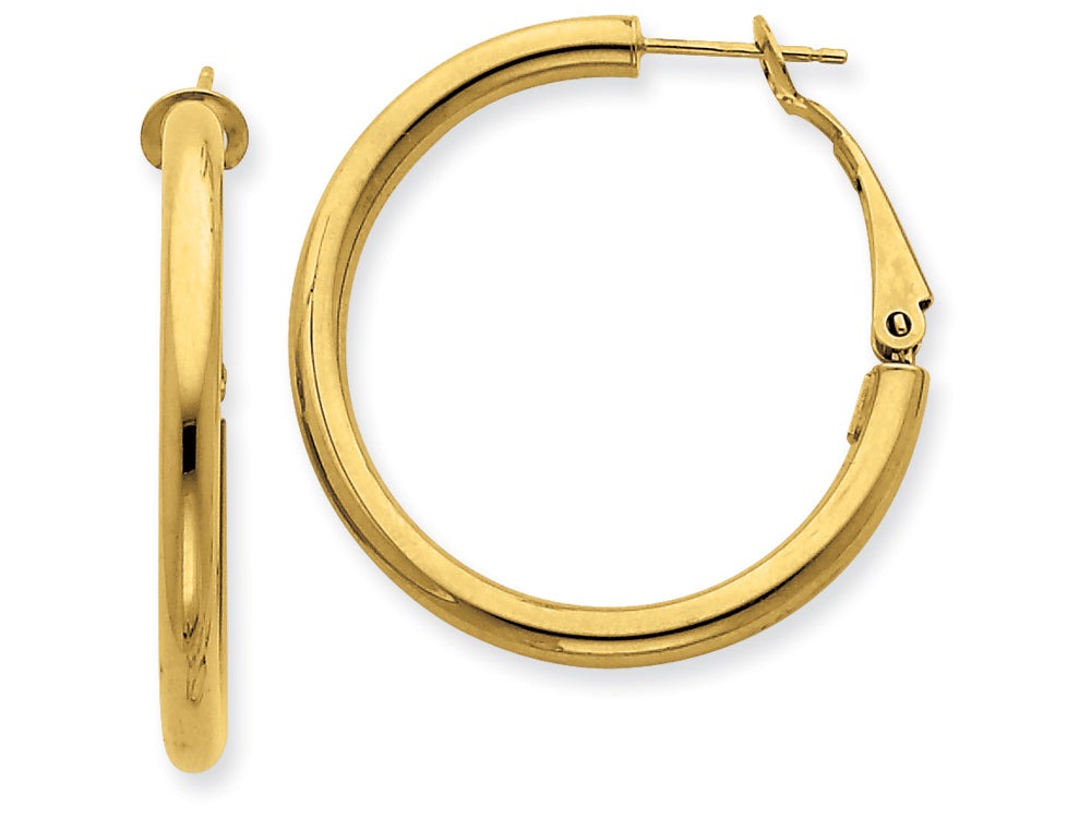 FJC Finejewelers 14k Yellow Gold 3x25mm Polished Round Hoop Earrings