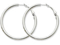 FJC Finejewelers 14k White Gold 3x35mm Polished Round Hoop Earrings