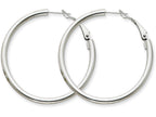 FJC Finejewelers 14k White Gold 3x35mm Polished Round Hoop Earrings