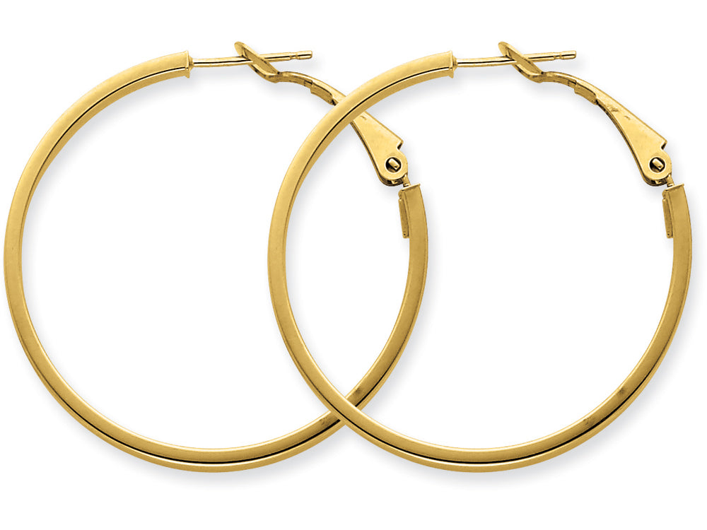 FJC Finejewelers 14k Yellow Gold 3x30mm Polished Round Hoop Earrings