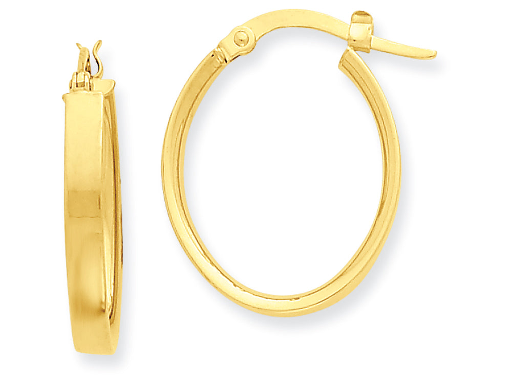 FJC Finejewelers 14k Yellow Gold Oval Hoop Earrings