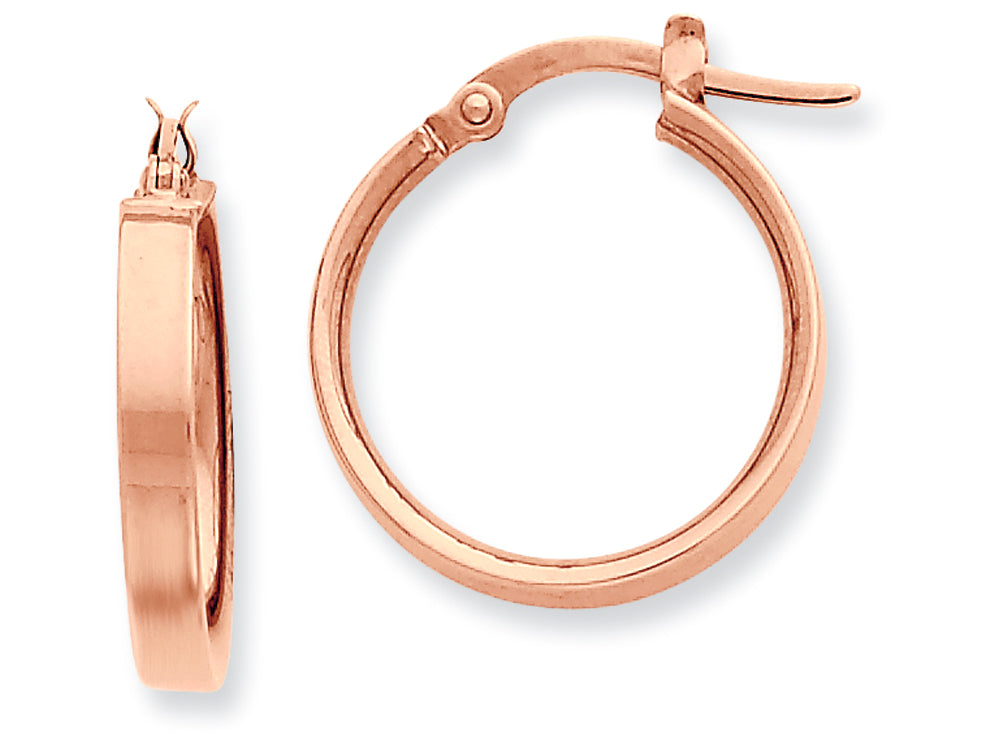 FJC Finejewelers 14k Plated Rose Rhodium Hoop Earrings
